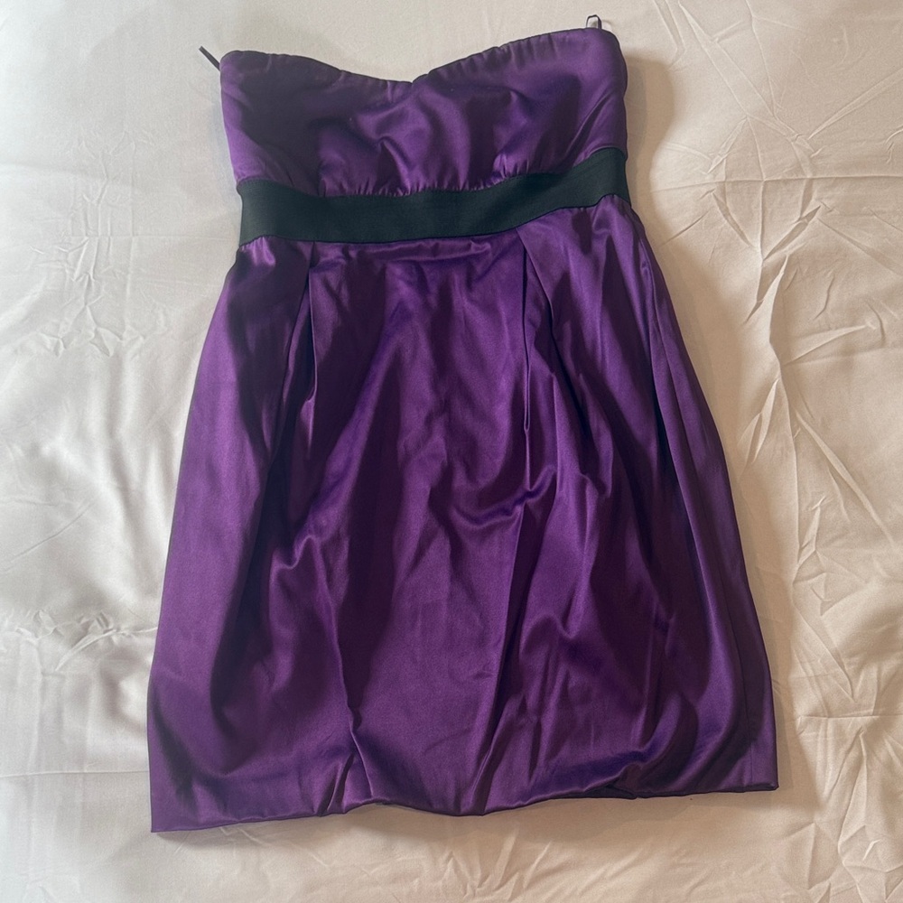 Necessary Objects Strapless Dress in Deep Purple